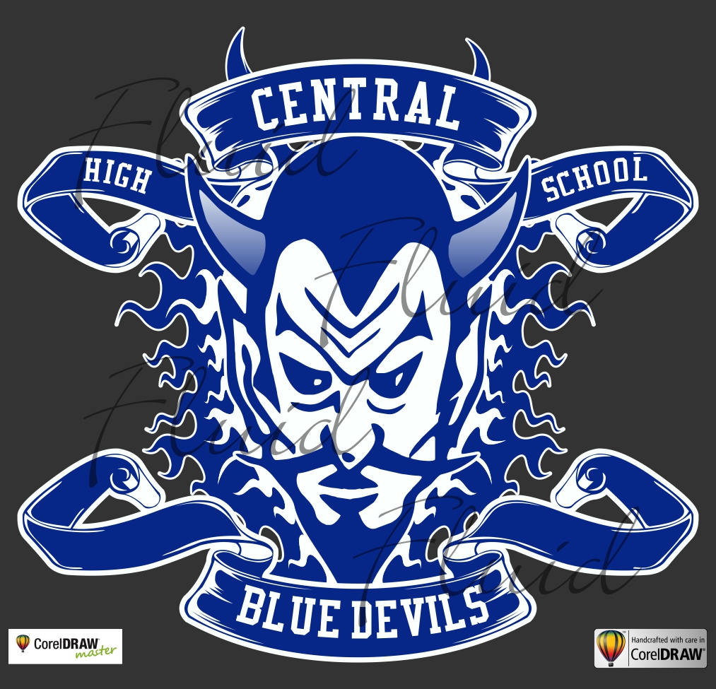 Blue Devils Mascot - Fluid Designs Inc.